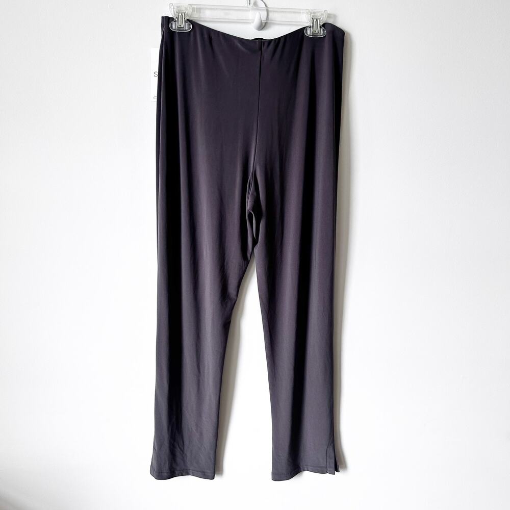 Sympli Pants Size 10 Stretch Travel Knit Gray NWT Pull On High Waist Straight